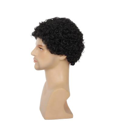 Swiking Short Black Afro Wig for Men - Rocker Style California Halloween Costume - Buy Online on GoSupps.com