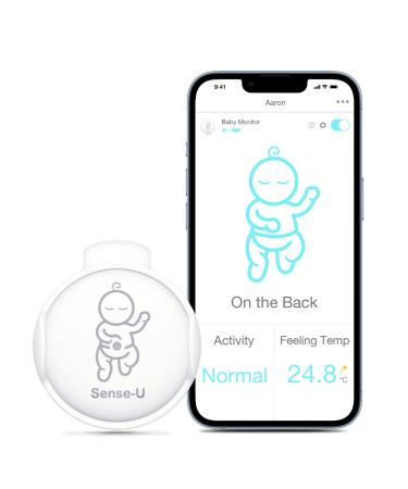 Sense-U Smart Baby Monitor with Sleep Movement Sensors: Tracks Your Baby's Sleep Position Rollover Feeling Temperature and Sleep Activity with Audio Alarm on Smartphone Baby Monitor Grey