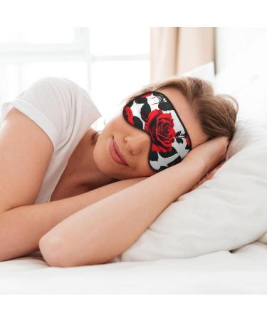 Red Rose Print Double-Sided Eye Mask | Soft Light Blocking for Enhanced Sleep Quality - Shop Internationally - Buy Online on GoSupps.com