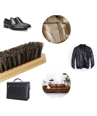 Lamondre Premium Horsehair Brushes Shoe Polish Set - High Shine Buffing Brushes with Natural Bristles | Includes Plush Polishing Glove for Garments, Boots, Car Seats, Bags, Sofas - Buy Online on GoSupps.com