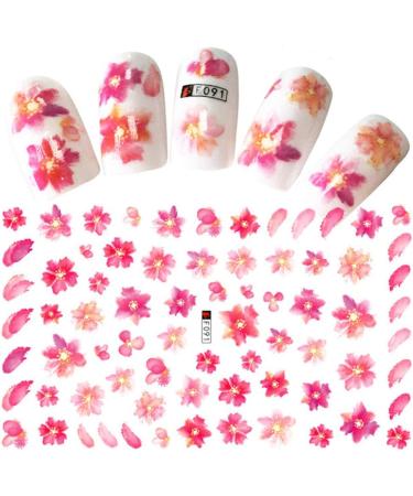 DIY For Manicure Summer Sliders Cherry Blossoms 3D Water Transfer Nail Art Sticker Pink(F129) - Buy Online on GoSupps.com