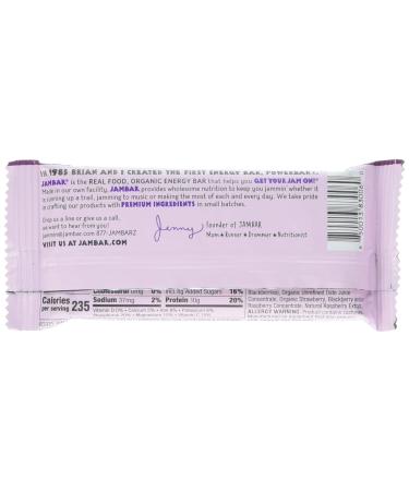 Jambar Bar Energy Jammin Jazzleberry Organic 2.12 Ounce - Buy Online on GoSupps.com