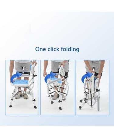 Folding Bathroom Chair Shower Chairs with Arms and Backrest Non-Slip Height Adjustable Shower Stool for Elderly Disabled Pregnant Women and Adults(B) - Buy Online on GoSupps.com