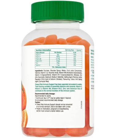 Chewy Vites Adults Immune Support Gummies | High Strength Vitamins D, B6, B12, C, Zinc, Selenium | 60 Count (2 Months Supply) | Real Fruit Juice | 1-a-Day | Pack of 1 - Buy Online on GoSupps.com