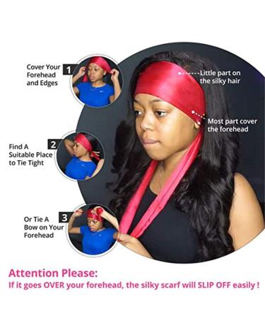 YMSGIRL Satin Edge Laying Scarf for Lace Frontal Wigs - Non Slip Wig Grip Headband for Women - Pink 1 Count - Buy Online on GoSupps.com