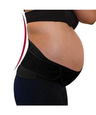 Maternity Belt Support for Back  Pelvic  Hip  Abdomen  Sciatica Pain Relief 2nd-3rd Trimester | Adjustable Belly Band for Pregnancy Brace - Comfortable Girdle for Running  Walking  Sitting (BLACK)