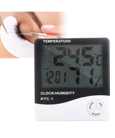 Digital Thermometer Hygrometer Electronic Temperature Humidity Test Time Calendar Alarm Clock Function Thermometer Hygrometer Eyelash Grafting Tool - Buy Online on GoSupps.com