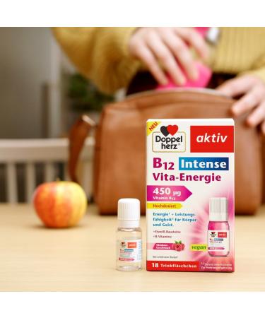 Buy Double Heart B12 Intense Vita-Energie | 450 g Vegan Vitamin B12 - 18 Ampoules (1 Pack) - International Shipping Available - Buy Online on GoSupps.com