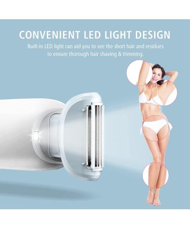 RenFox Electric Razor for Women with LED Light - Rechargeable 3-Blade Body Hair Removal for Legs, Underarms & Bikini Area - Wet/Dry Use - Blue - Buy Online on GoSupps.com