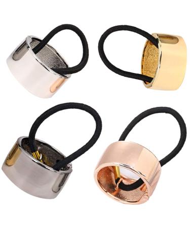 Sunak hair cuff ponytail holder metal hair jewelry elastic hair tie hair part ponyture horses clip for women girls 4 pieces