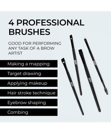 BRONSUN Eyebrow Tinting & Makeup Brush Set - 4 Professional Quality Brushes for Flawless Application - Buy Online on GoSupps.com