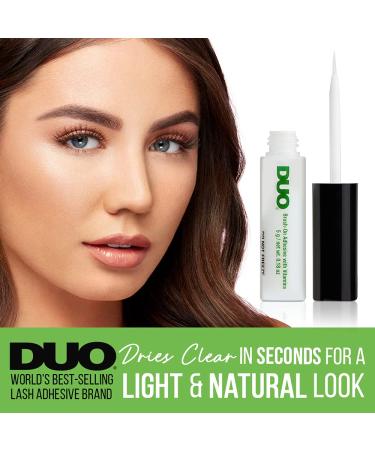 Duo Brush-On Strip Lash Adhesive 2-Pack, 0.18 oz - Clear, Fast Drying, Non-Irritating Formula with Vitamins A, C & E - Safe for Sensitive Eyes and Skin - Buy Online on GoSupps.com