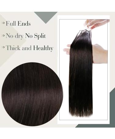 Buy Brown Micro Loop Hair Extensions - Real Remy 1g Microring 55cm Easy Loop Darkest Brown 50g Pre-Bonded - Buy Online on GoSupps.com