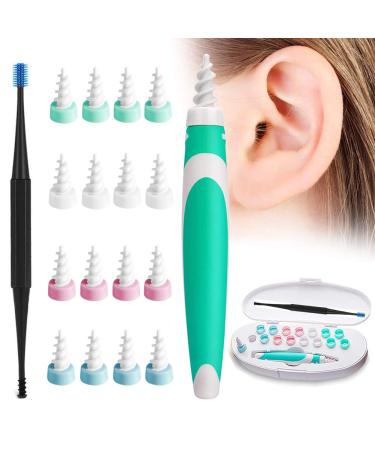 Earwax Remover Tool  Ear Wax Cleaner  Ear Wax Remover  Soft Silicone Spiral Earwax Remover Tool  16 Replacement Heads  q-tip Replacement XC