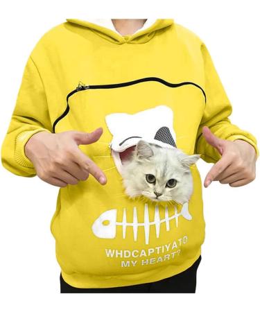 Womens Long Sleeve Cat & Dog Hoodie Sweater with Zipper - Warm Stylish with Big Bag | Perfect for Pet Lovers - Buy Online on GoSupps.com