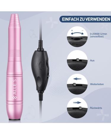 Portable Electric Nail Drill Kit - 20 000 RPM Nail Cutter for Acrylic Gel - Manicure & Pedicure Essentials in Pink - Buy Online on GoSupps.com