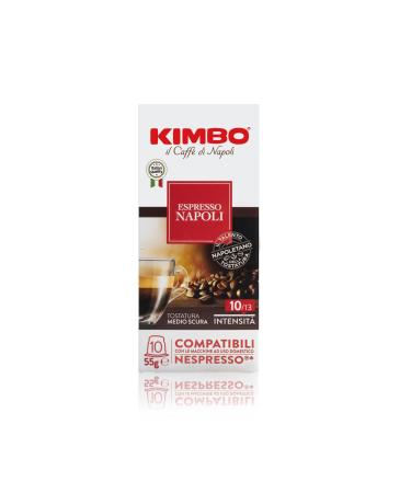 Kimbo Napoli coffee capsules compatible with Nespresso 10 packs of 10 capsules (100 capsules in total)