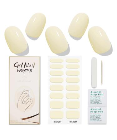 JMEOWIO Nail Foil Beige Gel Nail Foils Self-Adhesive Nail Sticker UV Curing Decoration Nail Design Accessories Beige Yellow