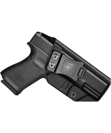 Glock 19 Holster IWB KYDEX Holster Fit: Glock 19X / 19 / 44 / 45 Holster Gen(3-5) & Glock 23 / 32 Holster Gen(3-4) Pistol | Inside Waistband | Adjustable Cant | Made in The USA by Amberide Black Right Hand Draw (IWB)