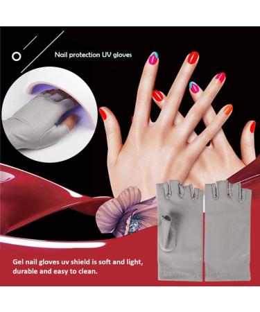 Nail Dryer Anti UV Protection Gloves Led Lamp Radiation UV Shield Fingerless Gloves Nail Art Dryer Tools for Salon Home 1 Pair Black Nail Gloves - Buy Online on GoSupps.com
