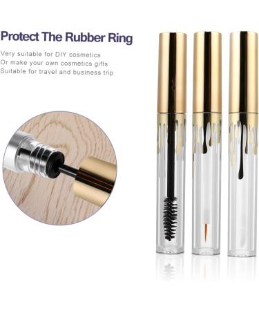 BIUDECO 3pcs Makeup Bottle Empty Lip Gloss Tube Lip Gloss Clear Lip Gloss Vials Mascara Tube Golden Plastic - Buy Online on GoSupps.com