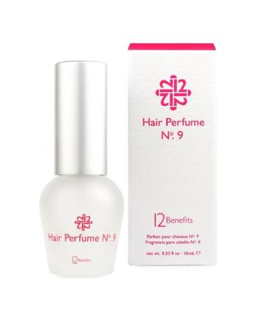 12 Benefits Hair Perfume No. 9 - Natural with Pure Plant Oils - Long-Lasting Hair Mist with Sweet Violet and Fresh Mango - Vegan Fragrance Spray Made in the USA (.33 Oz) Sweet Violets and Mango