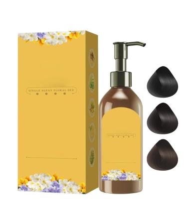Adorable Plant Single Dose Floral Fragrance Dye Plant-Based Hair Color Shampoo Long Lasting Natural Hair Dye Shampoo for Women Elderly Grandma Natural Floral Hair Dye Brown