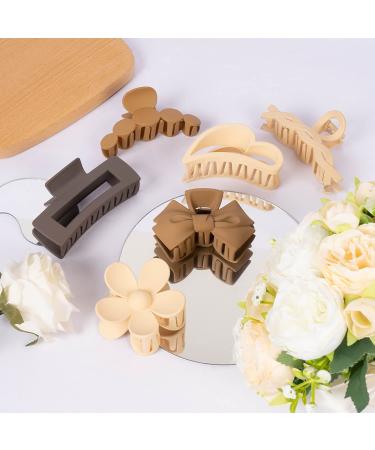 6Pcs Medium Hair Claw Clips for Thick Thin Fine Long Hair Large Cute Neutral Matte Non Slip Hair Clips Strong Hold for Women Girls(6 Pack) 6PCS Mixed - A - Buy Online on GoSupps.com
