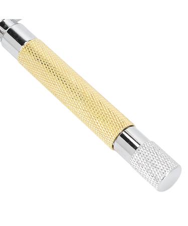 Double-Sided Zinc Alloy Safety Razor - Eco-Friendly Non-Slip Travel & Home Use for Men - Gold - Buy Online on GoSupps.com