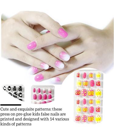 10 Set of 1 Set Fake Nails Medium Length Files Square Style Matte Press on Stick Wraps Art Decals Artificial Manicure Kit - Buy Online on GoSupps.com