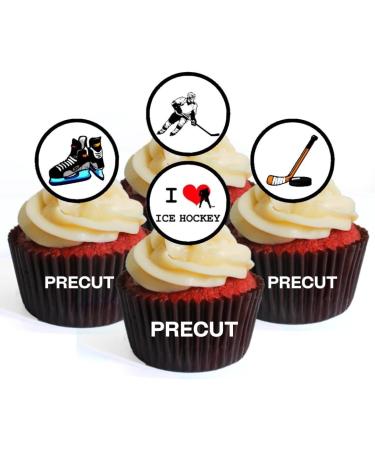 PRECUT Ice Hockey Cupcake Toppers Ice Hockey Theme Edible Mini Cake Decorations - Edible Ice Hockey Party Decorations Ice Hockey Cake Topper Ice Hockey Edible Cupcake Toppers (Pack of 24) - Buy Online on GoSupps.com
