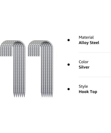 OK5STAR 12-Pack 12 Galvanized Rebar Stakes - Heavy Duty J Hook Ground Anchors - Curved Steel Tent Stakes - Anti Rust Ground Stakes 12 inch (12pcs) - Buy Online on GoSupps.com
