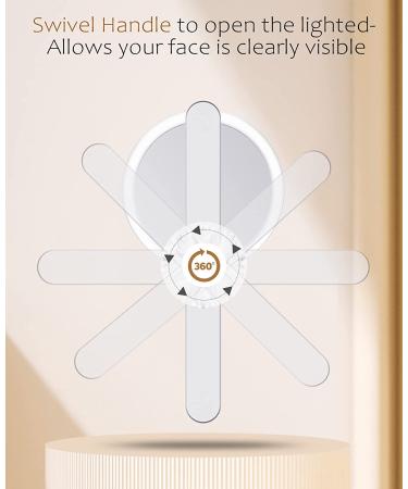 FASCINATE Handheld Mirror 10x Magnifying Makeup Mirror with Handle | Two Sided, Portable & Rechargeable | 10X/1X Magnification | Swivel Handle - Ideal for Women - Buy Online on GoSupps.com