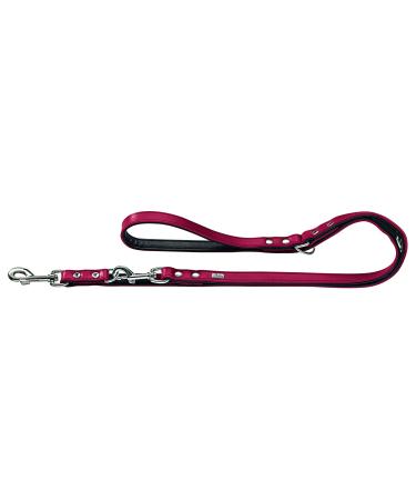 Hunter Basic Adjustable Glein for Dogs coated split leather synthetic leather weather -resistant 1.8/200 cm red red/black width: 1.8 cm length: 200 cm