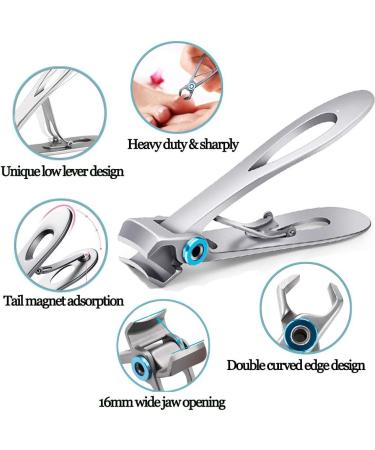 Professional Toe Nail Clippers for Thick Nails - Stainless Steel Ingrown Toenail Tool for Men, Women, and Seniors - Fingernail Clippers Set in Black - Buy Online on GoSupps.com