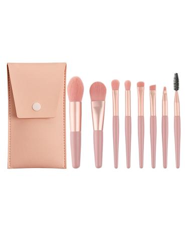 Makeup Brush Set  Mini Make Up Brushes for Foundation  Powder  Blush Eyeshadow  Eyelash and Concealer  8PCS makeup brushes set professional for Cosmetics With Makeup Bag(Coral Pink)-GOHIGH Ordinary(2022) Coral Pink