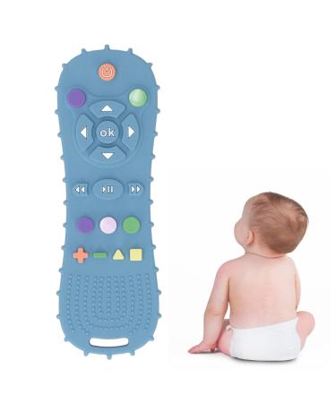 Baby Teething Toy - Flexible Silicone Massager for Soothing Gums, Easy Grip Teether - Blue - Perfect Party Gift for Babies - Buy Online on GoSupps.com