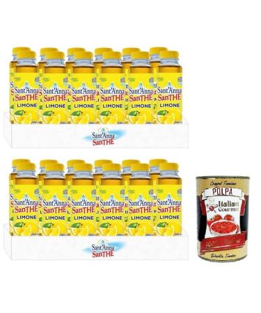 Italian Gourmet E.R. Sant'Anna Santh al Limone Pack of 24 disposable 330ml PET bottles + 400g Italian Gourmet Polpa di Pomodoro box