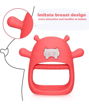 Buy Hippo Never Drop Silicone Baby Teeth Toys | Chewing Toys for 0-12 Months | Suction Pacifier & Car Seat Toy (Red) - International Shipping Available - Buy Online on GoSupps.com