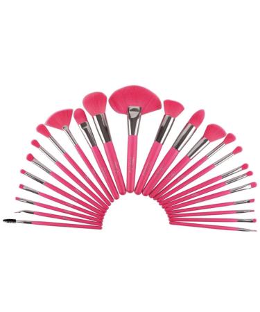 Neon Pink Makeup Brushes Set 24 pieces