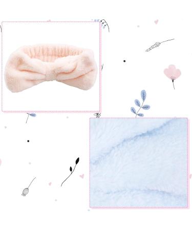 Headband for Washing Face and Makeup 2 Pieces Elastic Bow Tie Hairband for Shower Sports Spa Skincare Beauty Head Wraps Hair Accessories for Women Girls Men Boys Pink and Blue - Buy Online on GoSupps.com