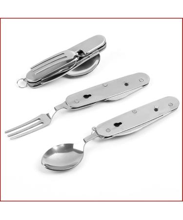 Convenient Tableware Foldable Outdoor Camping Stainless Steel Tableware Combination Set Portable Suitable for All Scenarios - Buy Online on GoSupps.com