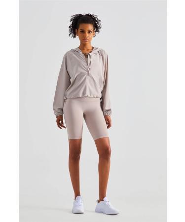 Altiland Women's Lightweight Workout Jacket - Cropped Athletic Hoodie, UV Protection UPF 50+ - Cream Tan (Medium) - Buy Online on GoSupps.com