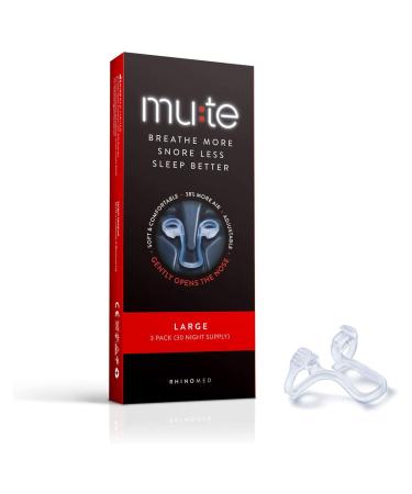 Rhinomed Mute Nasal Dilator for Snore Reduction - Anti-Snoring Aid Solution - Improve Airflow - Comfortable Nose Vents, Breathing Aids for Better Sleep - (Size Large, 3-Pk) - Buy Online on GoSupps.com