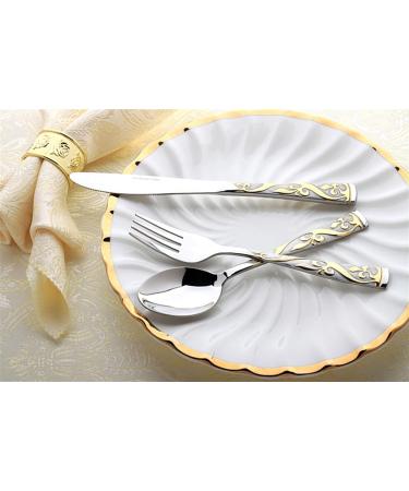 Flatware Sets Gold 304 Stainless Steel Cutlery Set Eco Friendly Products Knife Forks and Spoon Set Chopsticks Cookware Kitchen Accessories (Color : Silver 3PCS) - Buy Online on GoSupps.com