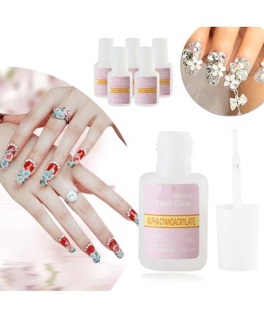 10g Fast Drying Nail Glue Sticky Nail Piece Adhesive for False Nail Acrylic Nail Art Decoration Glue with Brush 3Pcs - Buy Online on GoSupps.com