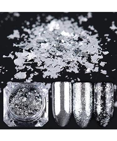 Ruluti Silver Flakes Nail Glitter - Bling Mirror Sequins for Stunning Nail Art Decoration - Buy Online on GoSupps.com