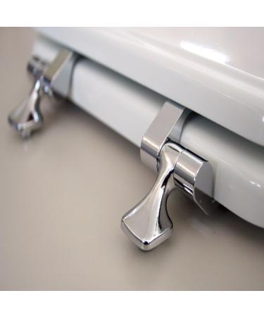 Mayfair 44CP-000 White Round Toilet Seat with Chrome Hinges | STA-TITE Fastening System | 1 Pack - Buy Online on GoSupps.com