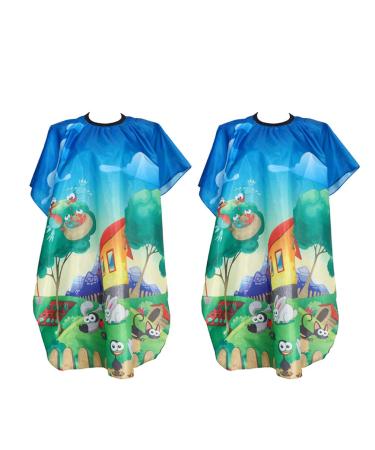 Healifty Hair Dye Shampoo 2pcs Children Kids Cutting Capes Professional Salon Shop for Barber Waterproof Home Haircut Hair