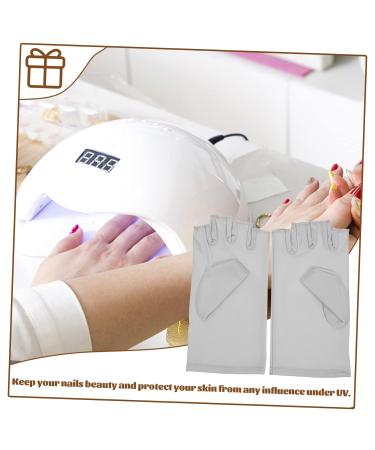 Healeved 1 Pair Nail Gloves Uv Lamp Hand Covers Uv Protectors Gloves Nail Art Accessories Uv Protecting Gloves Manicure Half Finger Sun Gloves Gel Sun Protection Manicure Tools Miss Spandex 17x8.5cm Light Grey - Buy Online on GoSupps.com